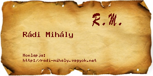 Rádi Mihály névjegykártya
